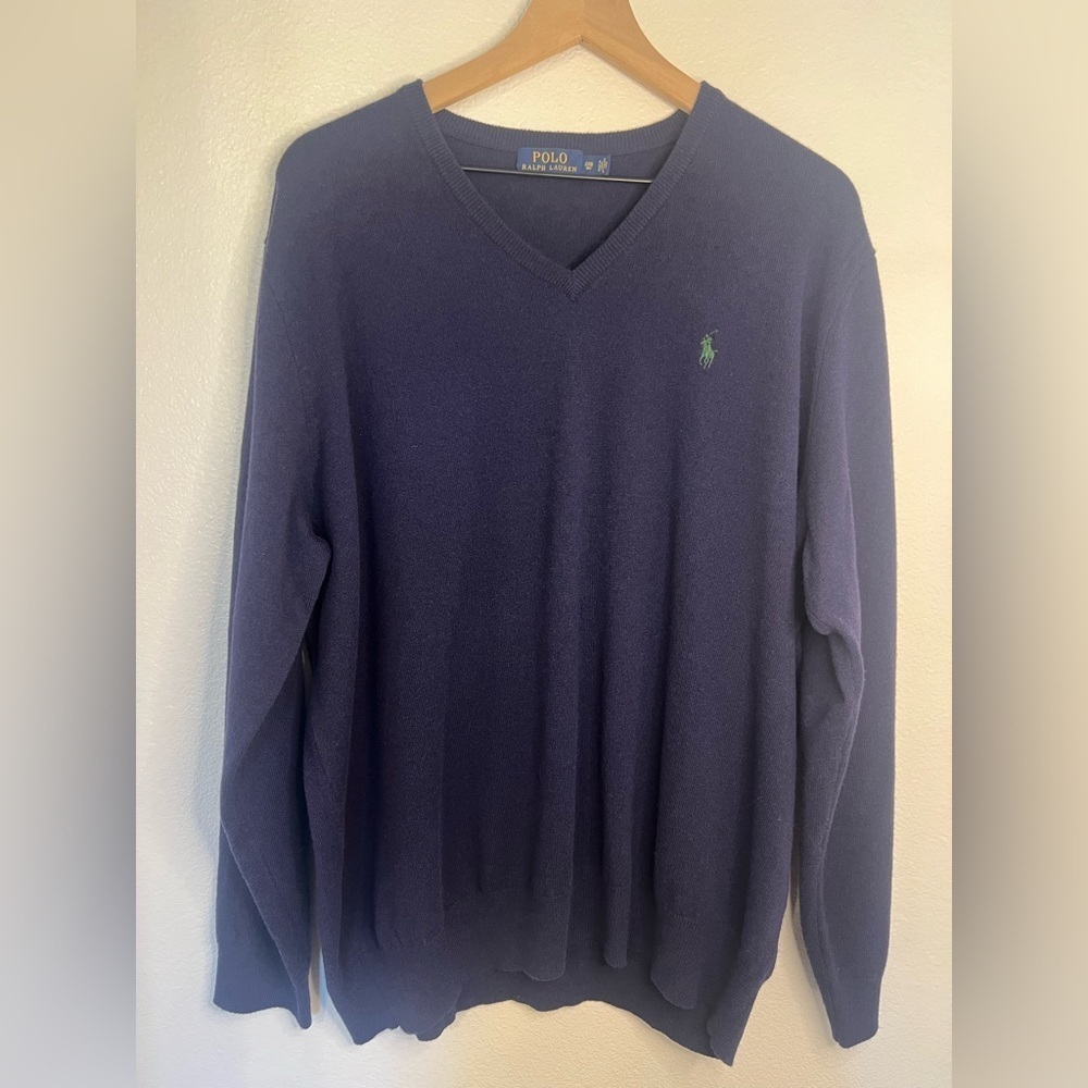 Polo Ralph Lauren Mens 100% Merino Wool Vneck Sweater 2XB
